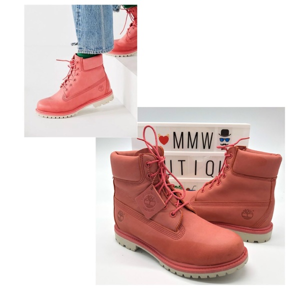 coral timberland boots
